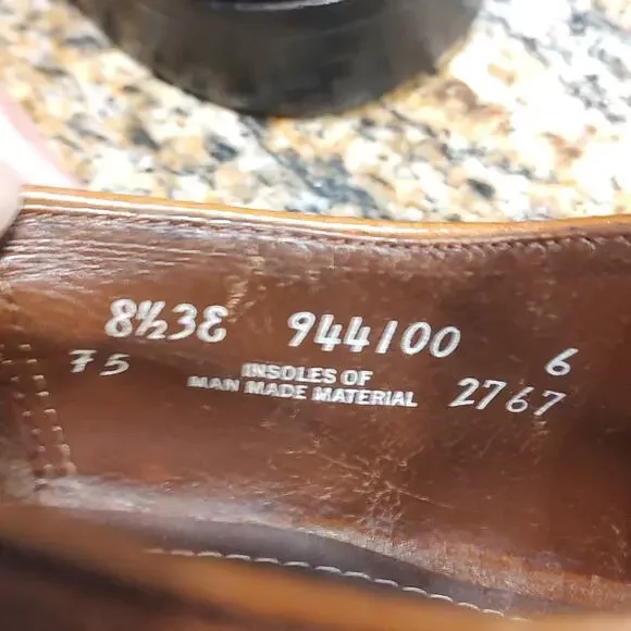 Vintage Nunn Bush Brown Leather Loafers Size 8 1/2 EEE ID 944100